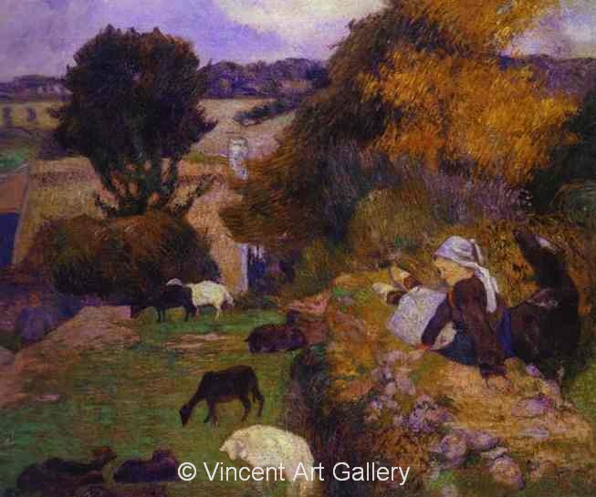 A3588, GAUGUIN, Breton Shepherdess. 1886